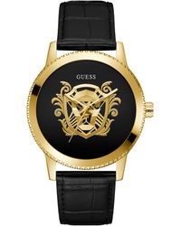 Guess - Analog Gold-tone Stainless Steel Watch 44mm - Lyst