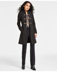 Tahari - Military Long Sleeve Topper Jacket Printed Tie Neck Sleeveless Top Mid Rise Zip Front Bootcut Pants - Lyst