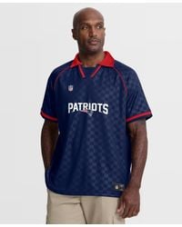 Fanatics - Navy/red New England Patriots Homerun Raglan V-neck Polo Shirt - Lyst