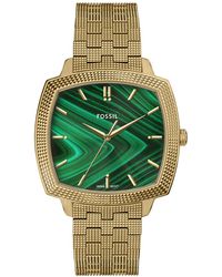 Fossil - Nick Jonas X Machine Luxe Malachite Gold-tone Stainless Steel Watch - Lyst