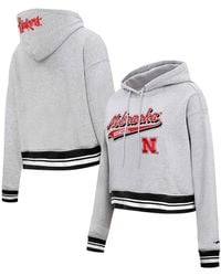 Pro Standard - Nebraska Huskers Script Tail Fleece Cropped Pullover Hoodie - Lyst