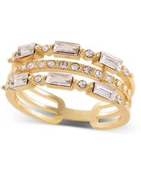 Charter Club - Tone Pave & Baguette Crystal Triple-row Ring - Lyst