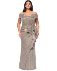 Xscape - Plus Size Sweetheart-neck Off-the-shoulder Metallic Gown - Lyst