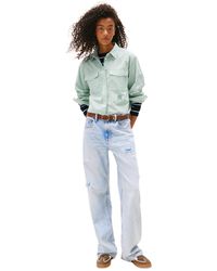 Tommy Hilfiger - Cotton Crop Button-front Crest Shirt - Lyst