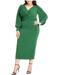 Eloquii - Cross Front Midi Dress - Lyst