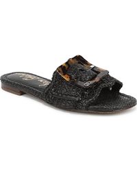Sam Edelman - Bambi Raffia Buckle Slide Sandals - Lyst