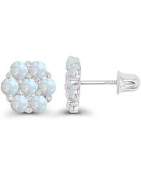 Macy's - Created Opal Round Flower Screwback Earrings - Lyst
