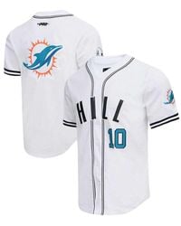 Pro Standard - Tyreek Hill Miami Dolphins Mesh Baseball Button-up T-shirt - Lyst