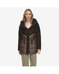 Andrew Marc - Varna Velvet Mixed Quilted Puffer Jacket Within Attached Hood - Lyst