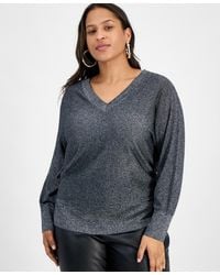 INC International Concepts - Plus Size V-neck Dolman-sleeve Sweater - Lyst