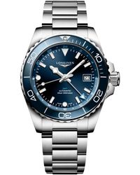 Longines - Swiss Automatic Hydroconquest Gmt Stainless Steel Bracelet Watch 41mm - Lyst