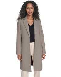 Tommy Hilfiger - Houndstooth Pattern Topper Long Jacket - Lyst