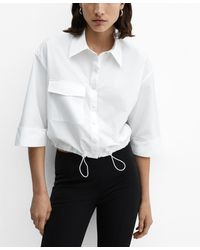 Mango - Adjustable Hem Cotton Shirt - Lyst