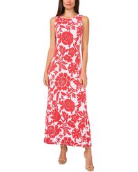 Vince Camuto - Floral Sleeveless Keyhole-back Crewneck Maxi Dress - Lyst