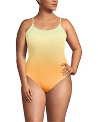 Lands' End - Plus Size Tugless Thin Strap One Piece Swimsuit - Lyst