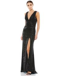 Mac Duggal - Ieena V-neck Sequin Wrap Waist Gown - Lyst