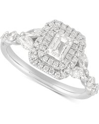 Macy's - Diamond Emerald-cut Double Halo Engagement Ring (1-1/2 Ct. T.w. - Lyst