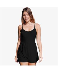 Calypsa - Plus Size Ivy Short Swim Romper With Built-in Bra And Hidden Shorts - Lyst