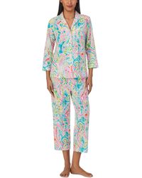 Lauren by Ralph Lauren - 3/4-sleeve Cropped Pant Pajama Set - Lyst