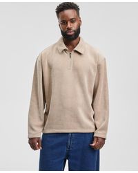 Mode Of One - Relaxed Fit Plush Long Sleeve Quarter-zip Pullover - Lyst
