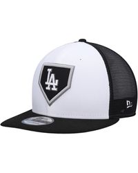 KTZ - White And Black Los Angeles Dodgers 2022 Clubhouse Trucker 9fifty Snapback Hat - Lyst