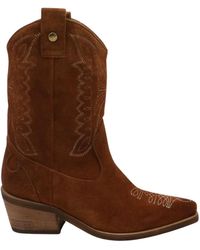 Stivali New York - Suede Leather Western Cowboy Booties - Lyst
