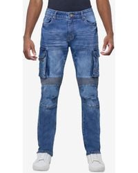 Raw X - Slim Fit Moto Rip Repair Cargo Jeans - Lyst