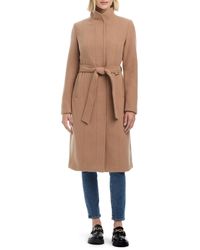 Vince Camuto - Single-breasted Fitted Melton Wool Blend Coat - Lyst