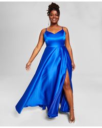 B Darlin - Trendy Plus Size Satin Sleeveless Gown - Lyst