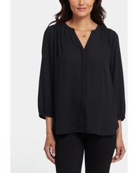 NYDJ - Petite Pintuck Split Neck Top - Lyst