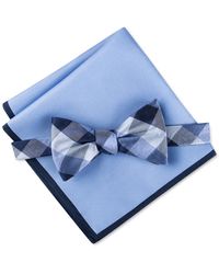 Tommy Hilfiger - Buffalo Check Bow Tie & Solid Pocket Square Set - Lyst