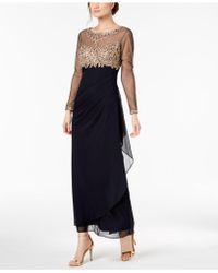 xscape embellished ruched gown