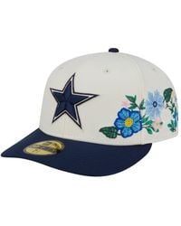 KTZ - Cream/navy Dallas Cowboys Tonal Florals 59fifty Fitted Hat - Lyst
