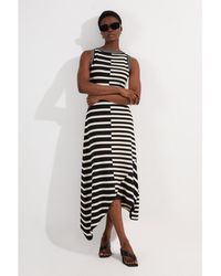Karen Millen - Stripe Sleeveless Knitted Midi Dress - Lyst