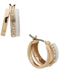 Karl Lagerfeld - Gold-tone Extra-small Pave & Color Split-hoop Earrings - Lyst