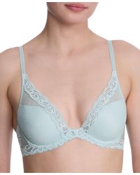 Natori - Feathers Lace Contour Underwire Plunge Bra 730023 - Lyst
