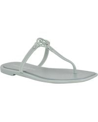 Calvin Klein - Edhen Logo T-strap Flat Jelly Sandals - Lyst