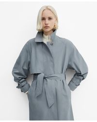Mango - Belted Cotton Trench Coat - Lyst