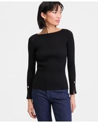 INC International Concepts - Long Sleeve Boat Neck Rib-knit Sweater - Lyst