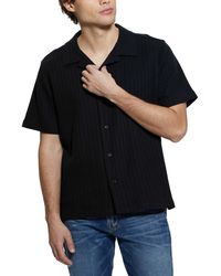 Guess - Toledo Ribbed-knit Short-sleeve Button-down Camp Shirt - Lyst