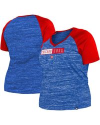 KTZ - Chicago Cubs Plus Size Space Dye Raglan V-neck T-shirt - Lyst