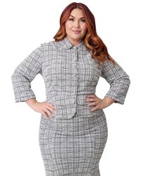 Unique Vintage - Plus Size Boucle Peplum Jacket - Lyst
