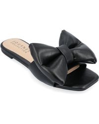 Journee Collection - Fayre Oversized Bow Flat Sandals - Lyst