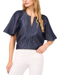 Cece - Flutter-short-sleeve V-neck Top - Lyst