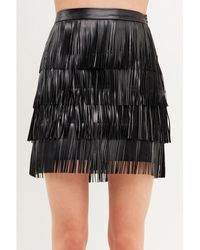 Endless Rose - Leather Fringe Mini Skirt - Lyst