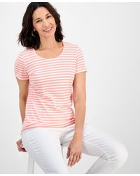 Style & Co. - Petite Simple Stripe Scoop-neck Knit Top - Lyst