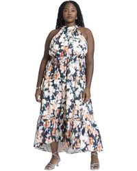Eloquii - Plus Size Tiered Floral Maxi Dress - Lyst
