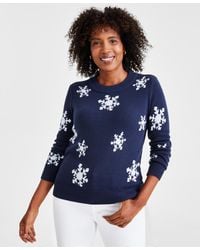 Style & Co. - Petite Charming Snowflakes Long-sleeve Sweater - Lyst