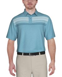 PGA TOUR - Stretch Moisture-wicking Chest Stripe Golf Polo Shirt - Lyst