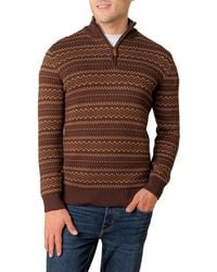 Hope & Henry - Organic Half Zip Intarsia Pullover Sweater - Lyst
